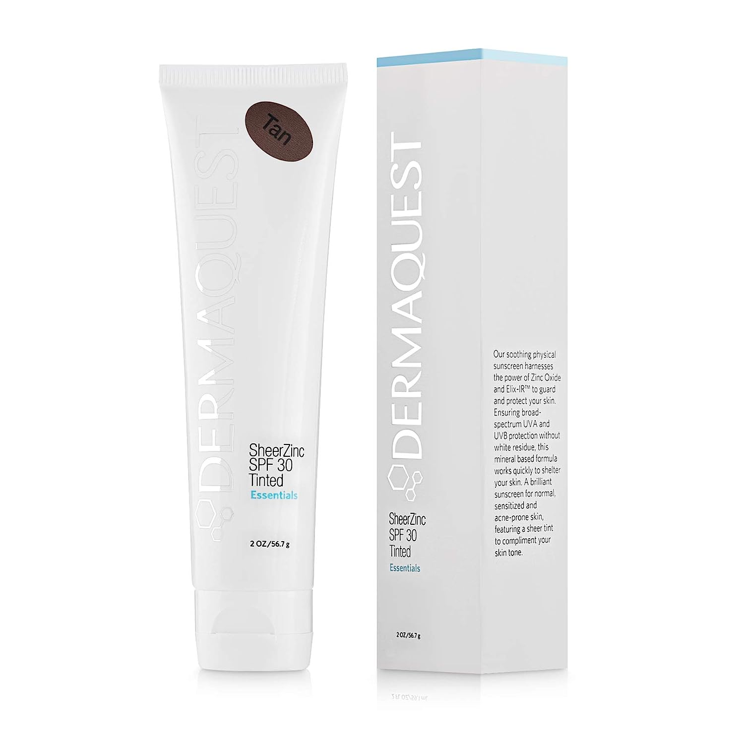 Hdofindy SheerZinc SPF 30 Tinted Tan – Lightweight Mineral Sunscreen with Natural Tint (2oz)